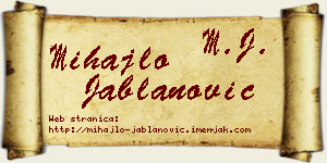 Mihajlo Jablanović vizit kartica